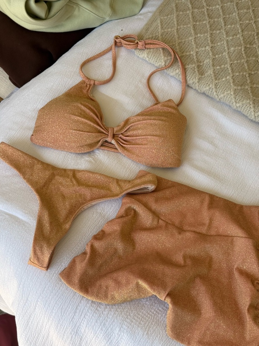 Bombshell Sportswear Shimmery Rust Orange Bikini Set